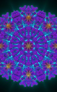 Preview wallpaper mandala, fractal, abstraction, purple, pattern