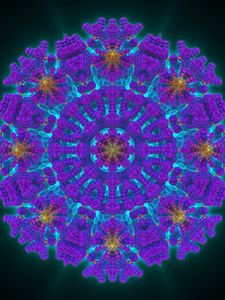 Preview wallpaper mandala, fractal, abstraction, purple, pattern