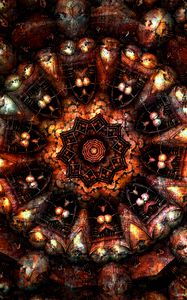 Preview wallpaper mandala, fractal, pattern, abstraction, brown