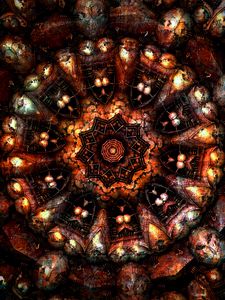 Preview wallpaper mandala, fractal, pattern, abstraction, brown