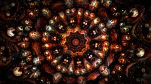 Preview wallpaper mandala, fractal, pattern, abstraction, brown