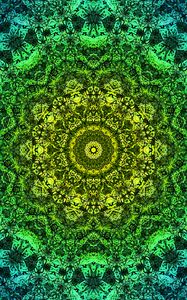 Preview wallpaper mandala, fractal, pattern, abstraction, green