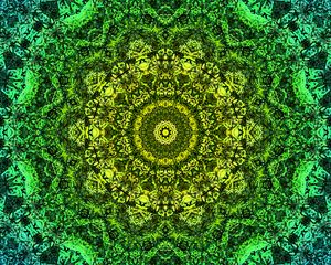 Preview wallpaper mandala, fractal, pattern, abstraction, green