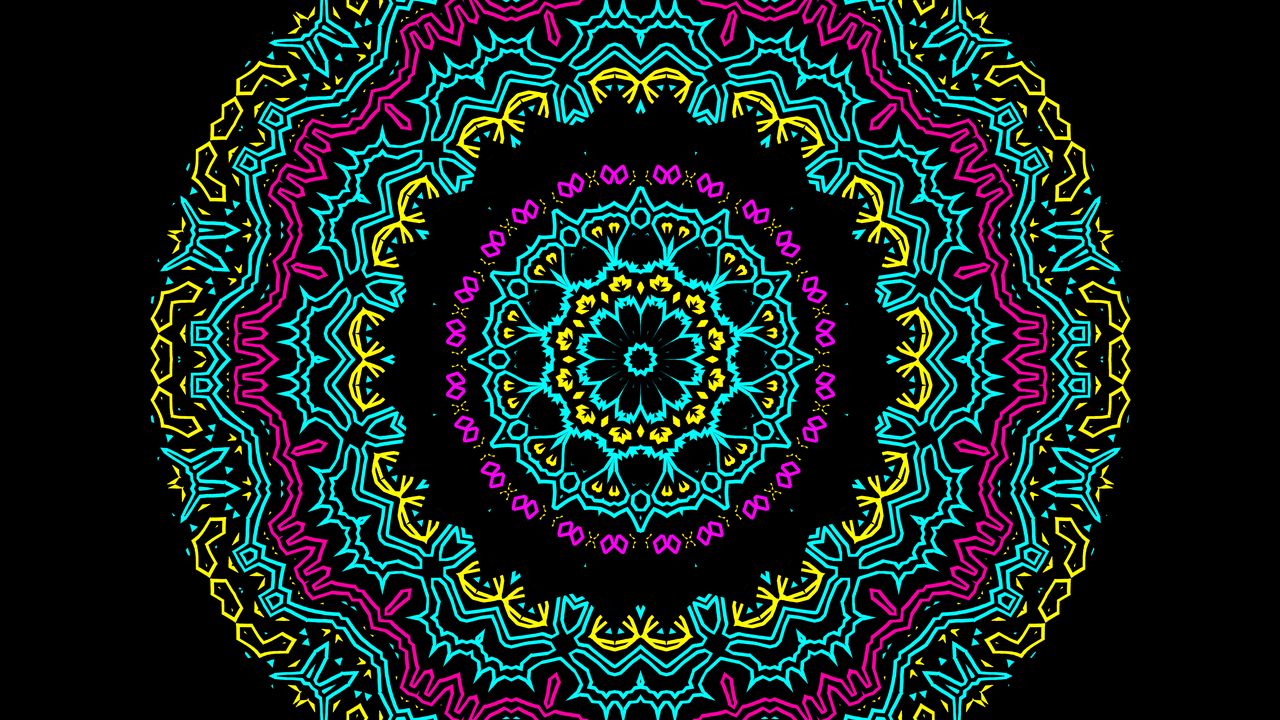 Wallpaper mandala, fractal, pattern, abstraction, bright