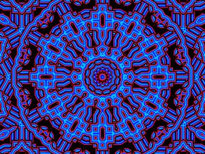 Preview wallpaper mandala, fractal, patterns, lines, blue, red