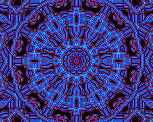 Preview wallpaper mandala, fractal, patterns, lines, blue, red