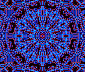 Preview wallpaper mandala, fractal, patterns, lines, blue, red