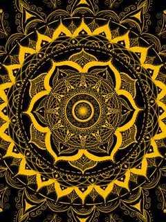 240x320 Wallpaper mandala, pattern, abstraction, tangled, yellow