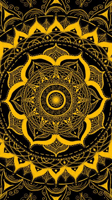 360x640 Wallpaper mandala, pattern, abstraction, tangled, yellow