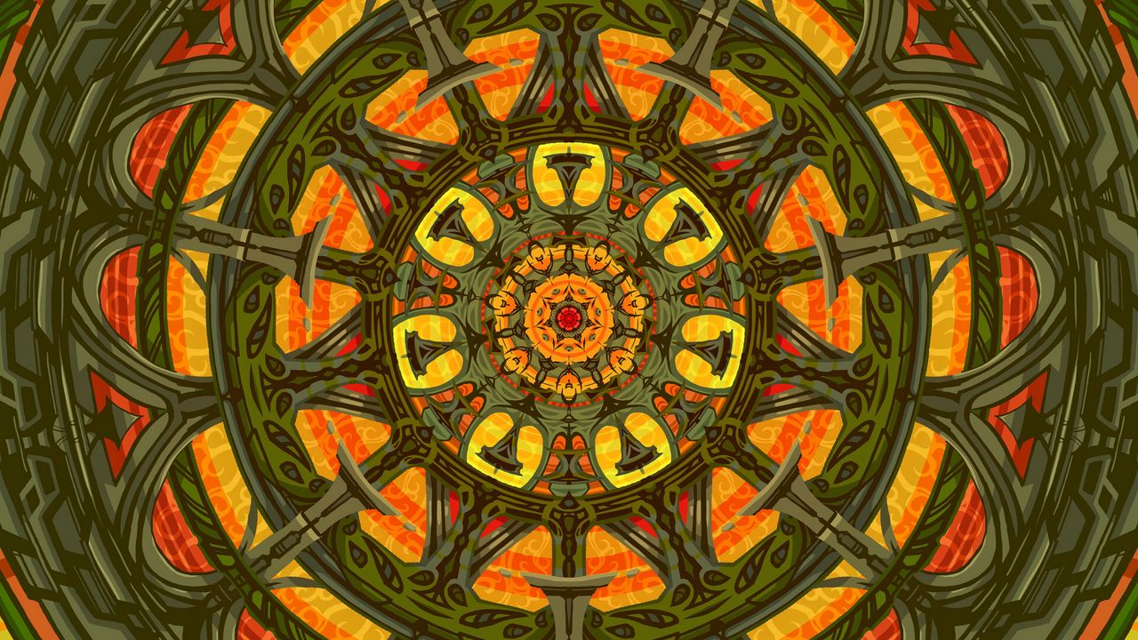 Wallpaper mandala, pattern, abstraction, colorful, tangled