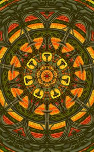 Preview wallpaper mandala, pattern, abstraction, colorful, tangled