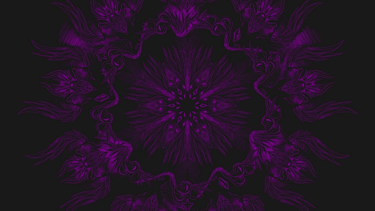 Wallpaper mandala, pattern, abstraction, purple, dark