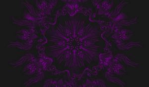Preview wallpaper mandala, pattern, abstraction, purple, dark