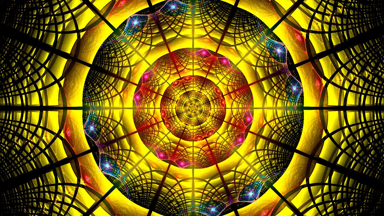 Wallpaper mandala, pattern, bright, fractal, abstraction