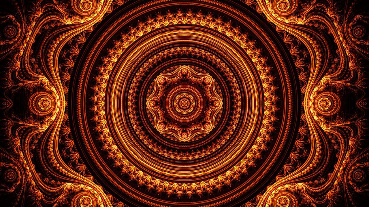 Wallpaper mandala, pattern, circles, ornament, abstraction