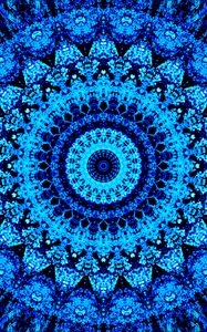 Preview wallpaper mandala, pattern, circles, blue, bright