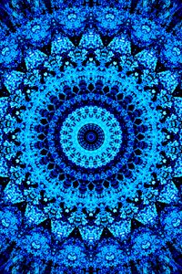 Preview wallpaper mandala, pattern, circles, blue, bright