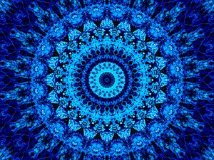 Preview wallpaper mandala, pattern, circles, blue, bright