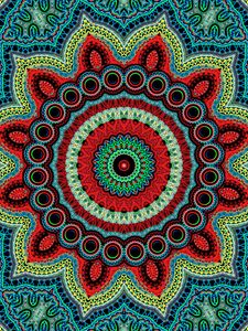 Preview wallpaper mandala, pattern, fractal, colorful