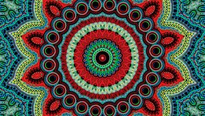 Preview wallpaper mandala, pattern, fractal, colorful