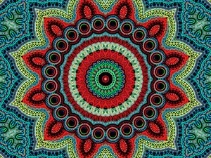 Preview wallpaper mandala, pattern, fractal, colorful