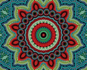 Preview wallpaper mandala, pattern, fractal, colorful