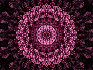 Preview wallpaper mandala, pattern, kaleidoscope, abstraction, purple