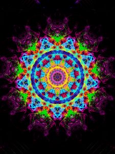 Preview wallpaper mandala, pattern, ornament, colorful, motley