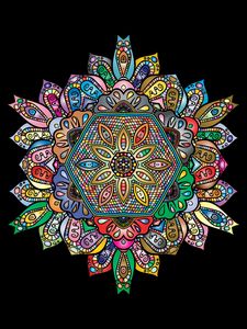 Preview wallpaper mandala, patterns, colorful, floral