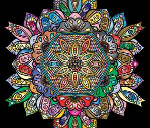 Preview wallpaper mandala, patterns, colorful, floral