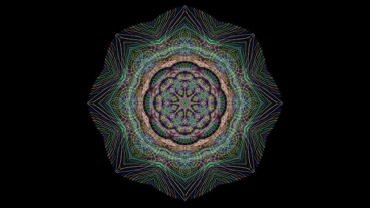 Wallpaper mandala, patterns, line art, prismatic, chromatic