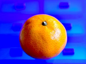 Preview wallpaper mandarin, fruit, citrus, photoshop, blue