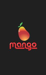 Preview wallpaper mango, fruit, inscription, vector