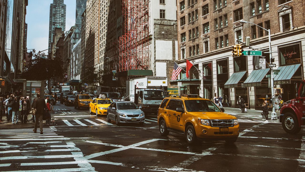 Wallpaper manhattan, new york, street, car hd, picture, image