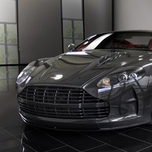 Preview wallpaper mansory, aston martin, dbs, 2009, black, front view, style, reflection