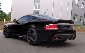 Preview wallpaper mansory, aston martin, vanquish, 2005, black, side view, style, building