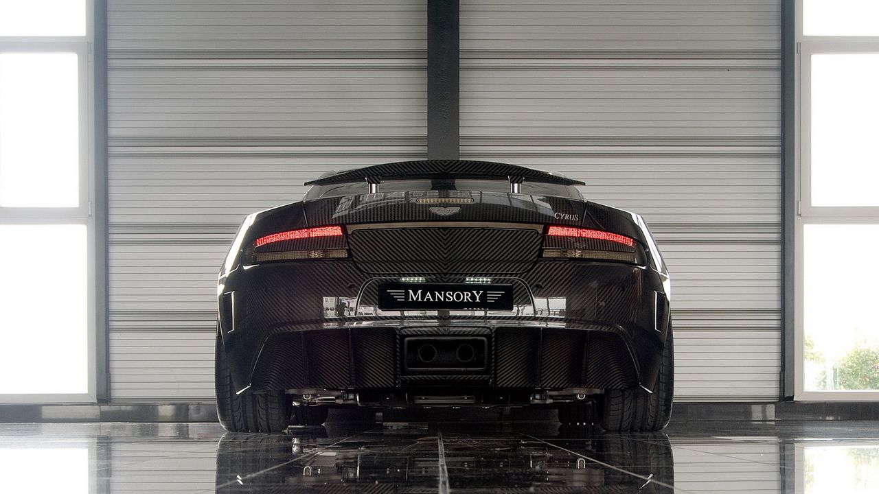 Wallpaper mansory cyrus, 2009, black, rear view, style, sports, cars, reflection