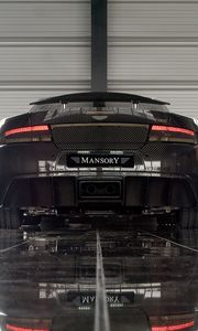 Preview wallpaper mansory cyrus, 2009, black, rear view, style, sports, cars, reflection