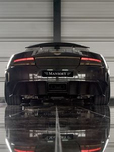 Preview wallpaper mansory cyrus, 2009, black, rear view, style, sports, cars, reflection