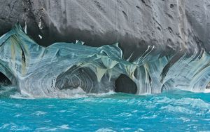 Preview wallpaper marble caves chile chico, chile, caves, water