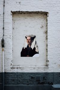 Preview wallpaper margaret van eyck, street art, wall, graffiti, brick, modern art
