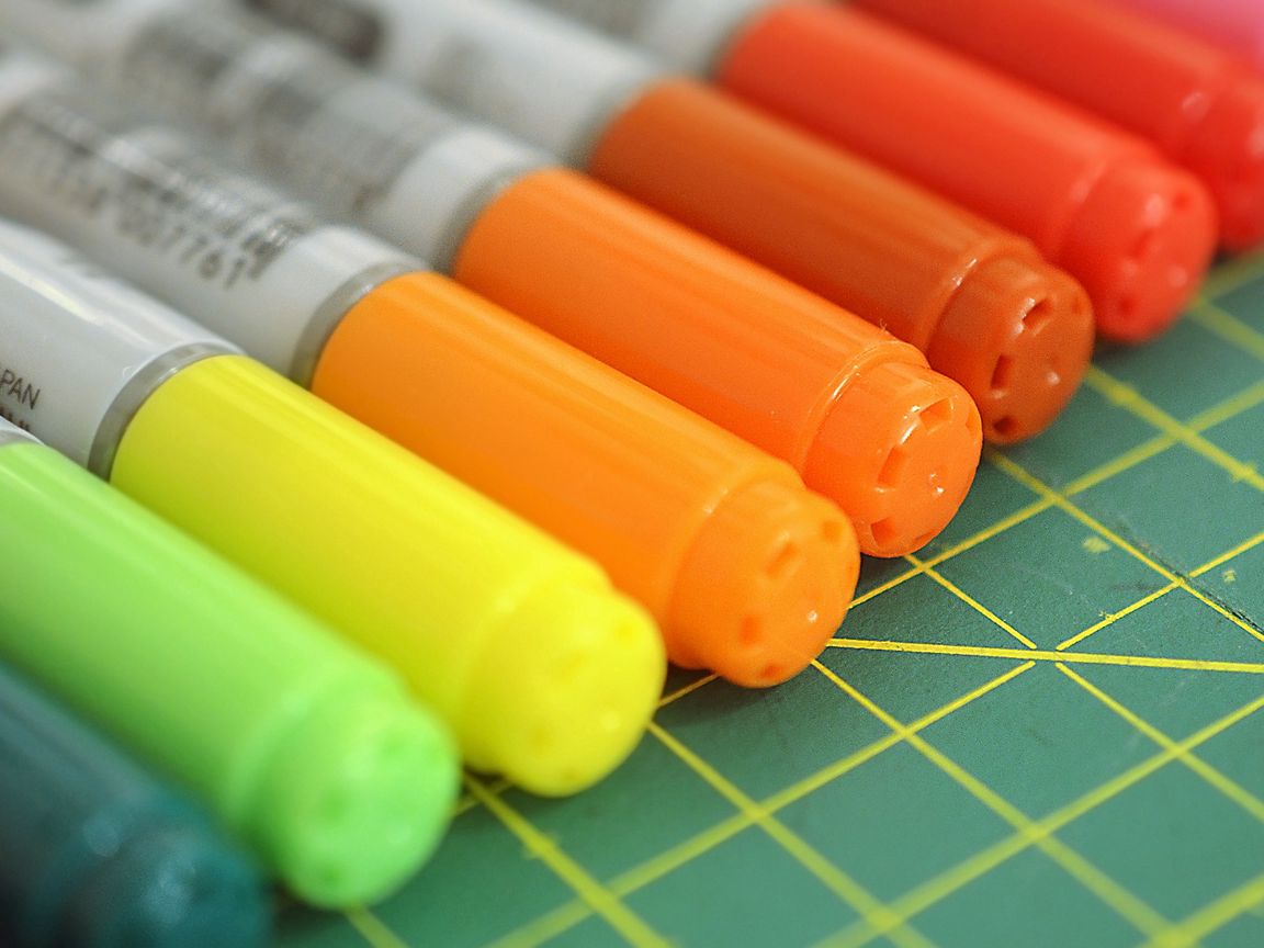 1152x864 Wallpaper markers, colored, felt pens, caps