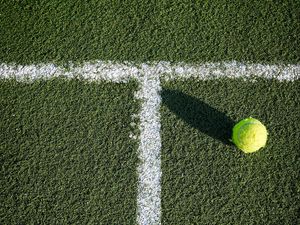 Preview wallpaper marking, grass, ball, tennis