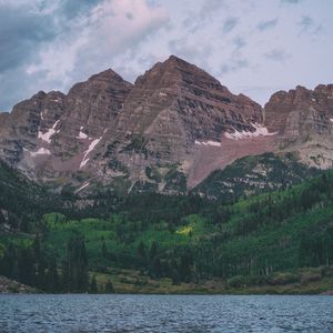 Preview wallpaper maroon bells, united states, mountains, lake