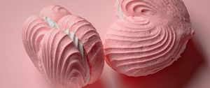 Preview wallpaper marshmallow, dessert, hearts, pink
