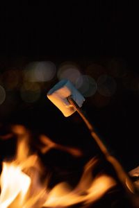 Preview wallpaper marshmallows, bonfire, stick, dark
