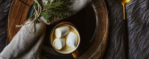 Preview wallpaper marshmallows, cup, drink, christmas, decoration