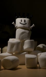 Preview wallpaper marshmallows, sweets, snowman, funny