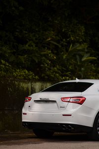 Preview wallpaper maserati ghibli, maserati, car, white, side view