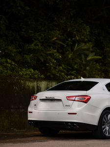 Preview wallpaper maserati ghibli, maserati, car, white, side view